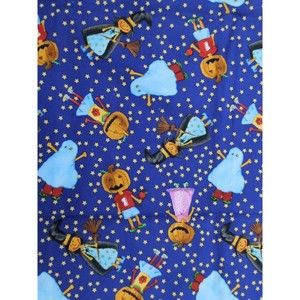 Vintage Halloween Cotton Fabric David‎ Textiles Beth Ann Bruske Cute Kids 90s